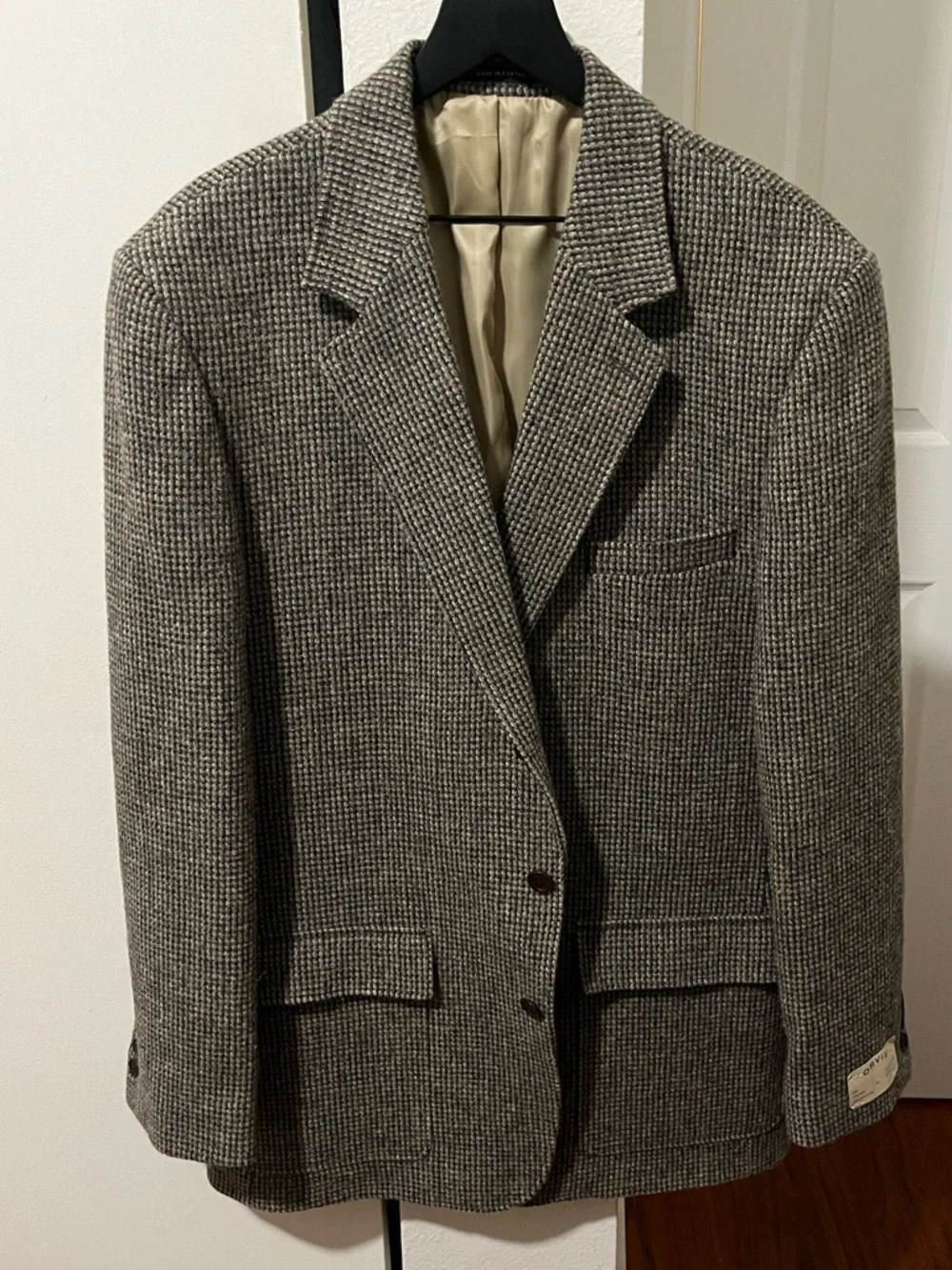 NWT Orvis Brown & Gray Houndstooth 100% Wool Sport Coat Made in Portugal